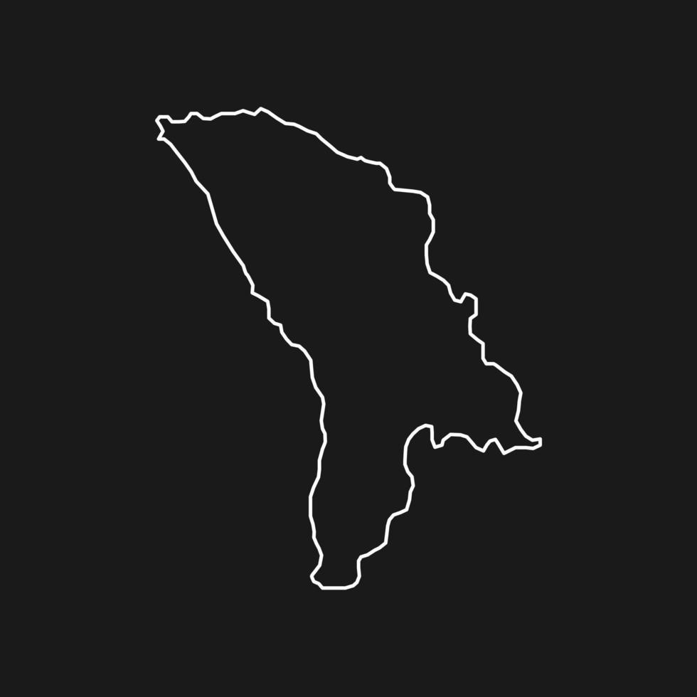 Map of Moldova on Black Background vector