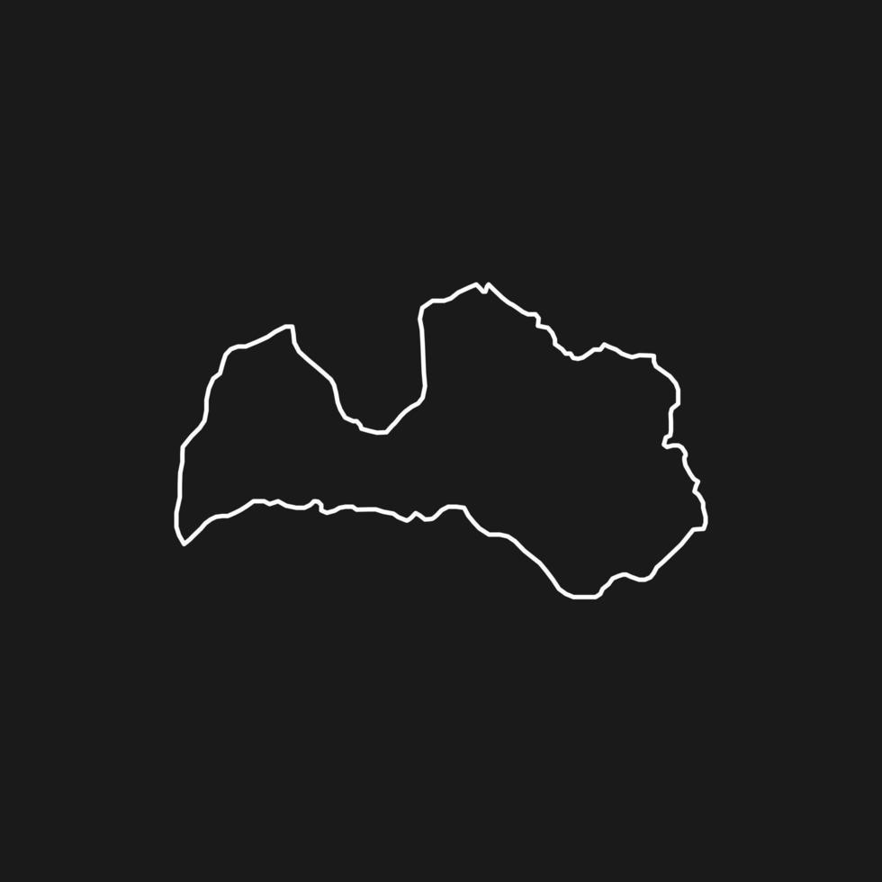 Map of Latvia on Black Background vector