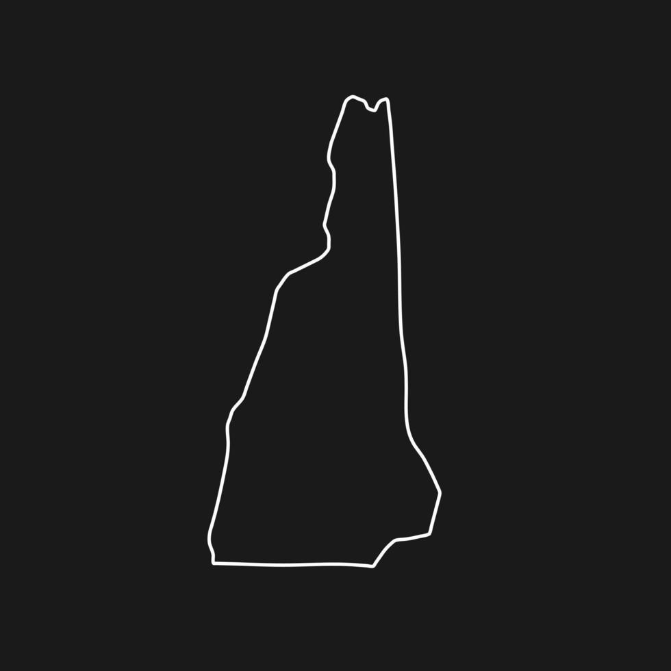 New Hampshire map on black background vector
