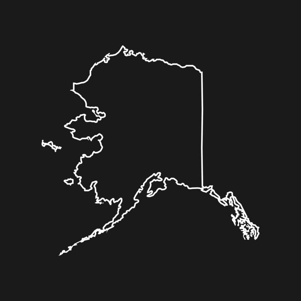 mapa del estado americano de alaska mapa simple vector