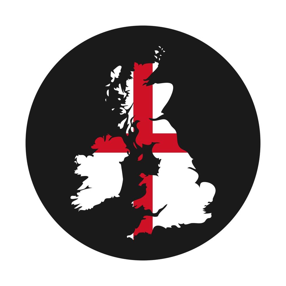 United Kingdom map silhouette with flag on black background vector