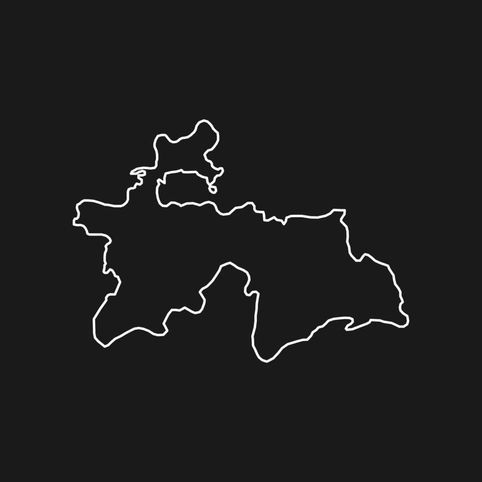 Map of Tajikistan on Black Background vector