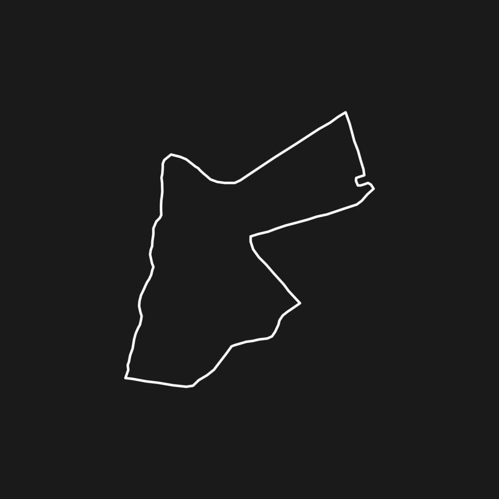 Map of Jordan on Black Background vector