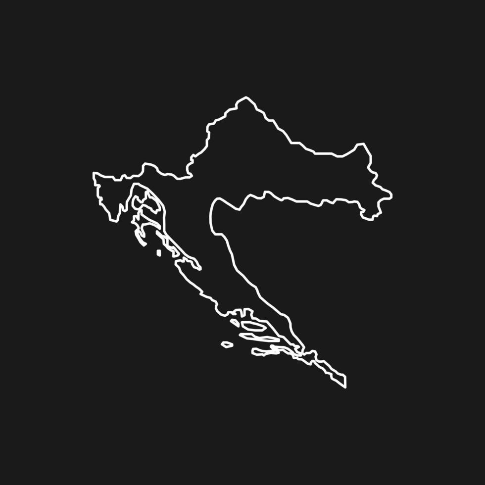 mapa de croacia sobre fondo negro vector