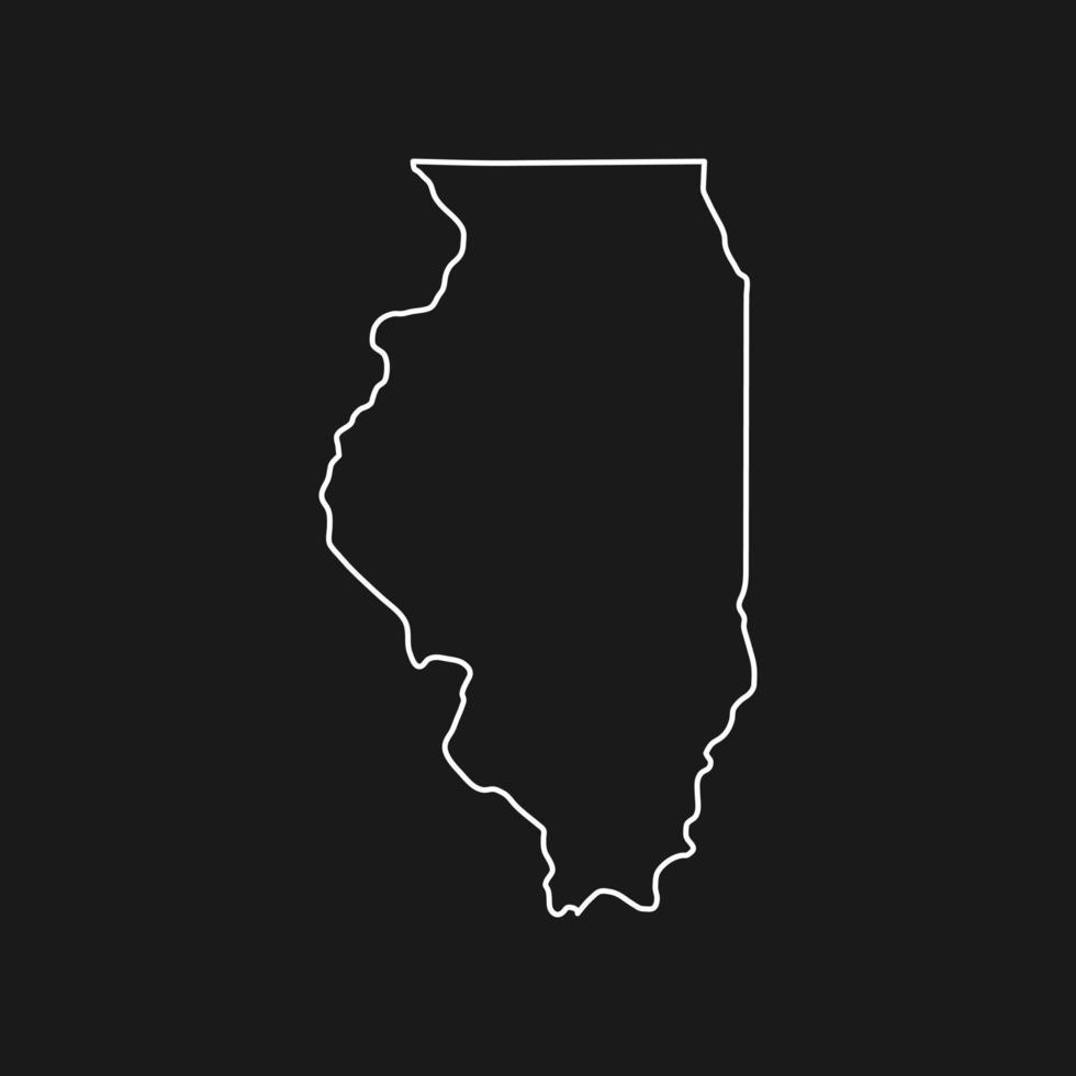 Illinois map on black background vector