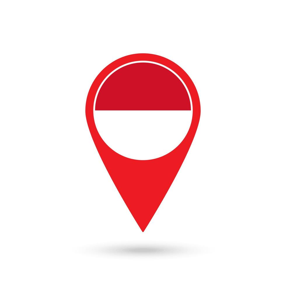 Map pointer with country Monaco. Monaco flag. Vector illustration.