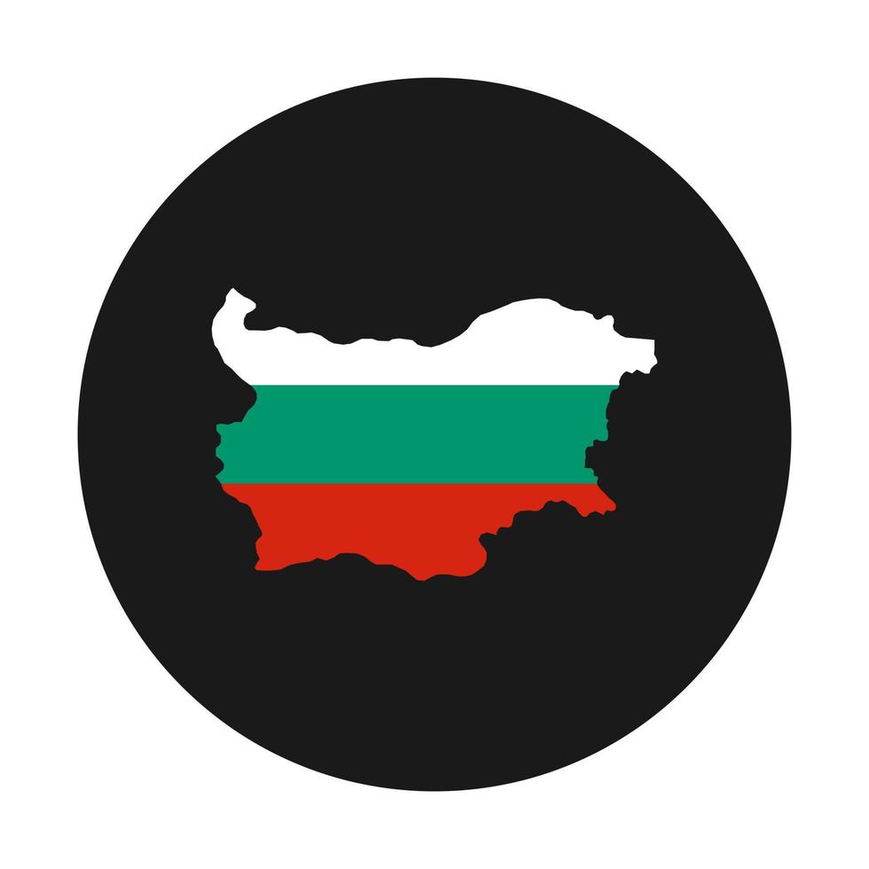 Bulgaria map silhouette with flag on black background vector