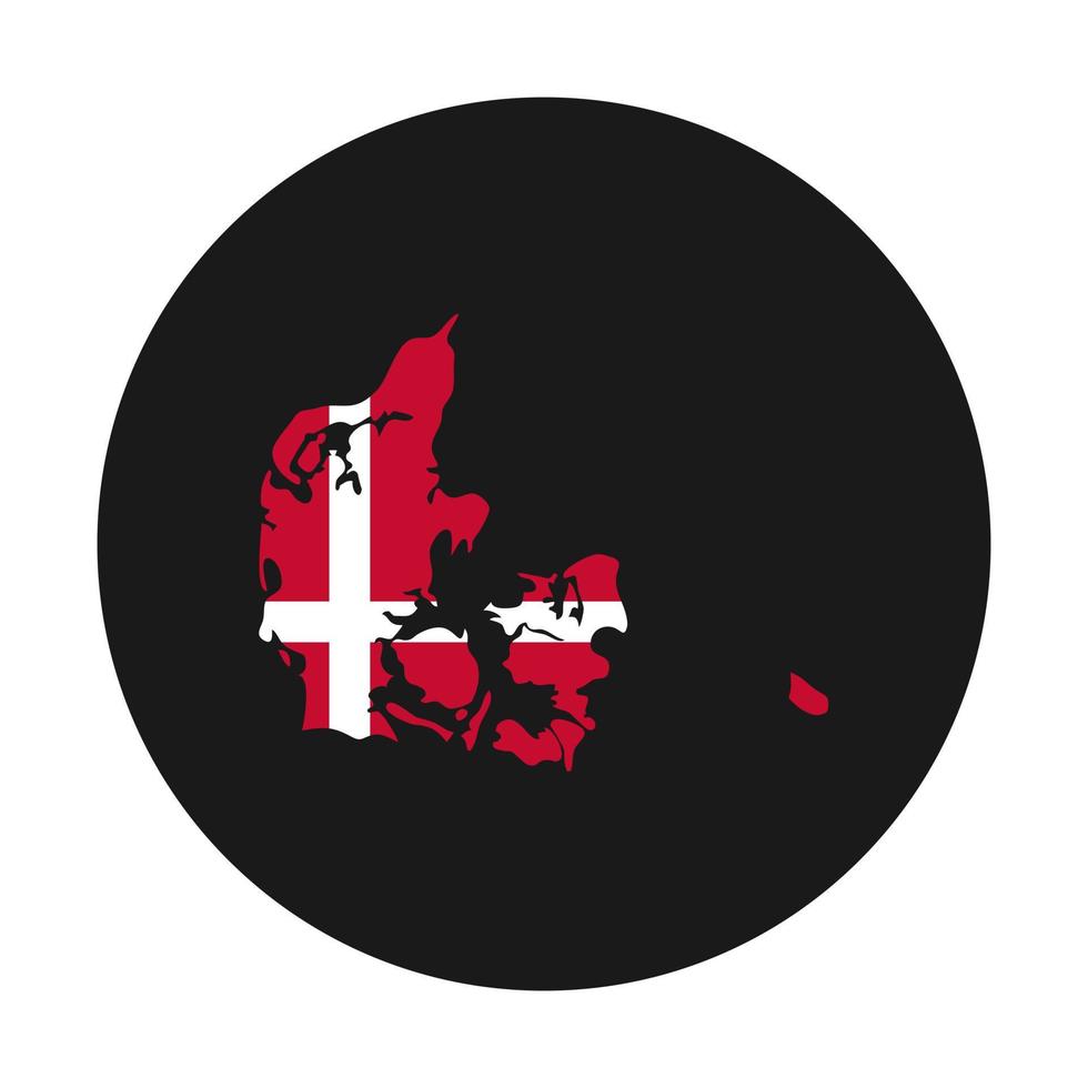 Denmark map silhouette with flag on black background vector