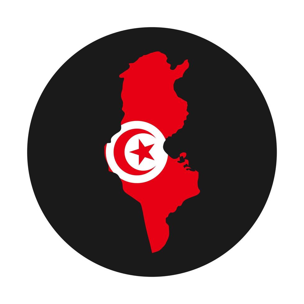 Tunisia map silhouette with flag on black background vector