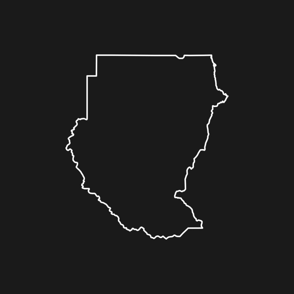 Map of Sudan on Black Background vector