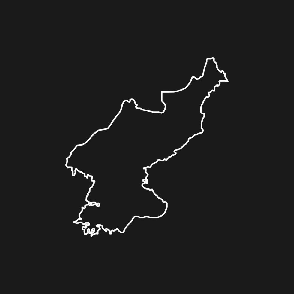 mapa de corea del norte sobre fondo negro vector