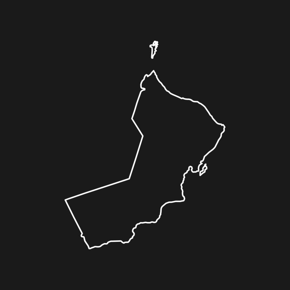 Map of Oman on Black Background vector