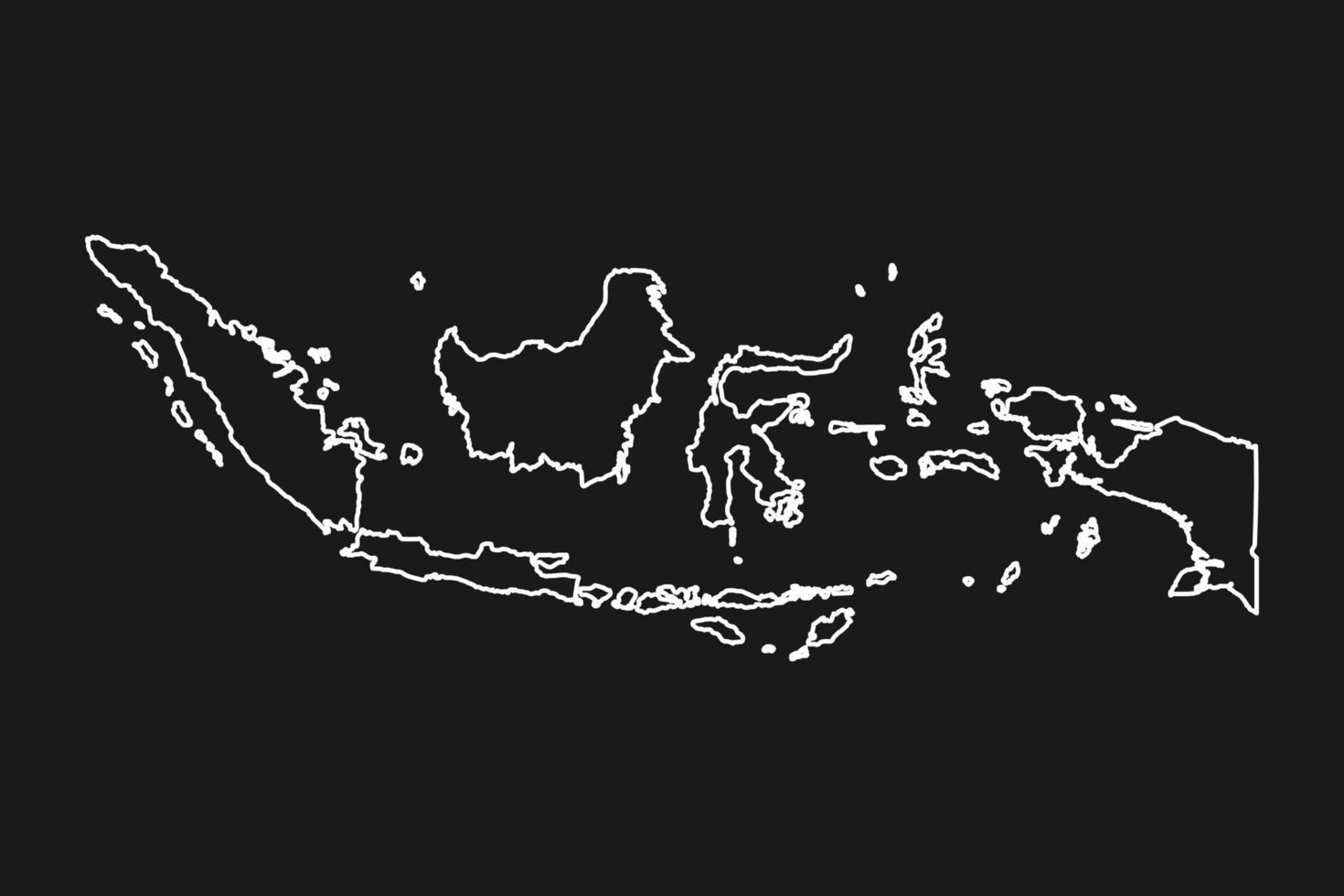 mapa de indonesia sobre fondo negro vector