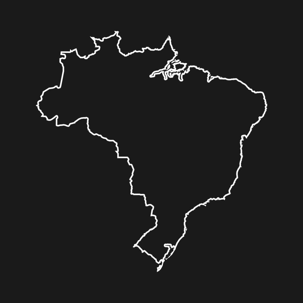 Brazil map on black background vector