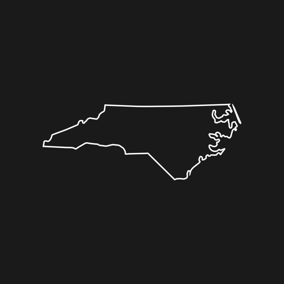 North Carolina map on black background vector