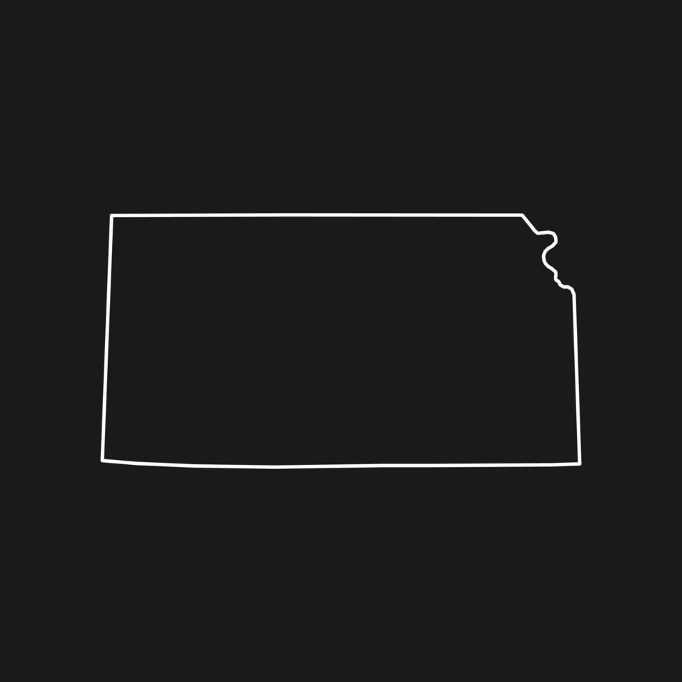 Kansas map on black background vector