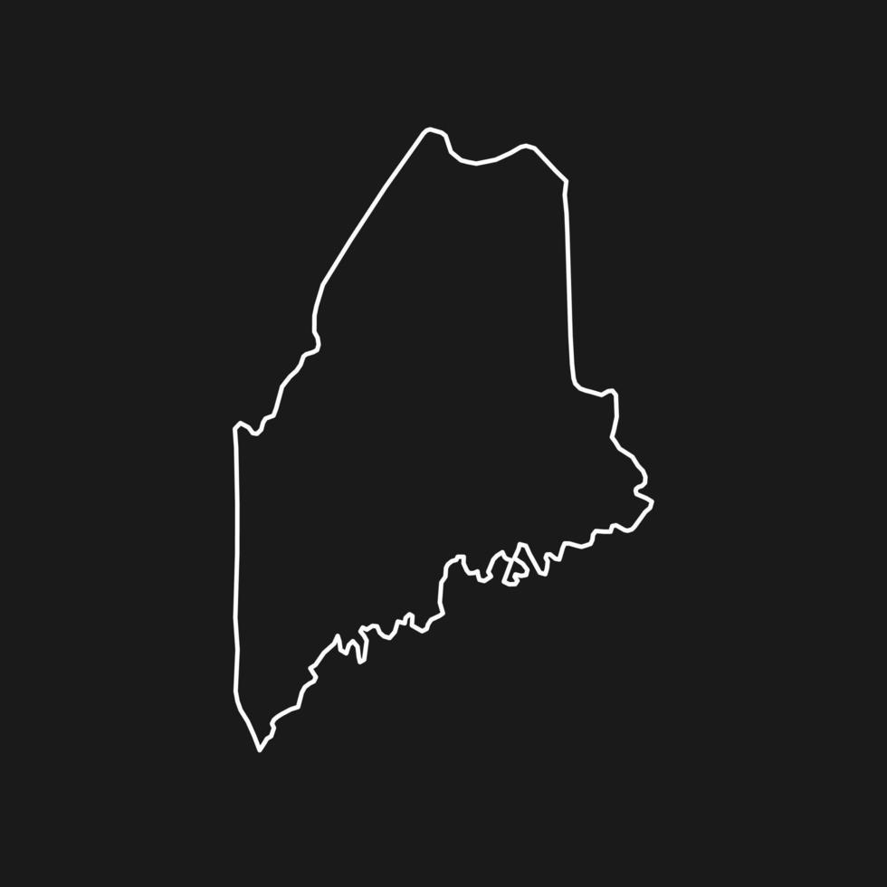Maine map on black background vector