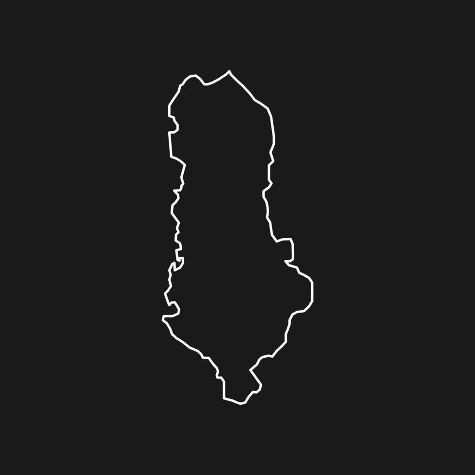 Map of Albania on Black Background vector