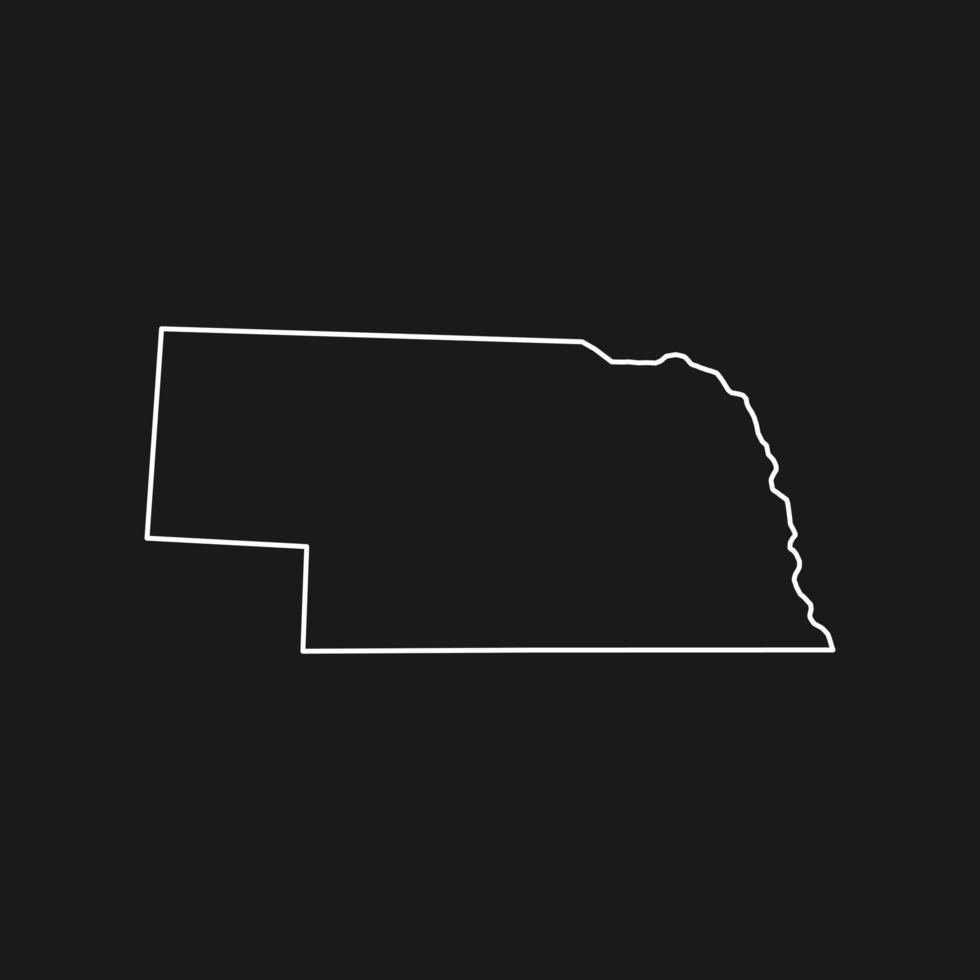 mapa de nebraska sobre fondo negro vector