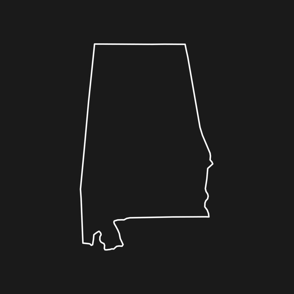 Alabama map on black background vector