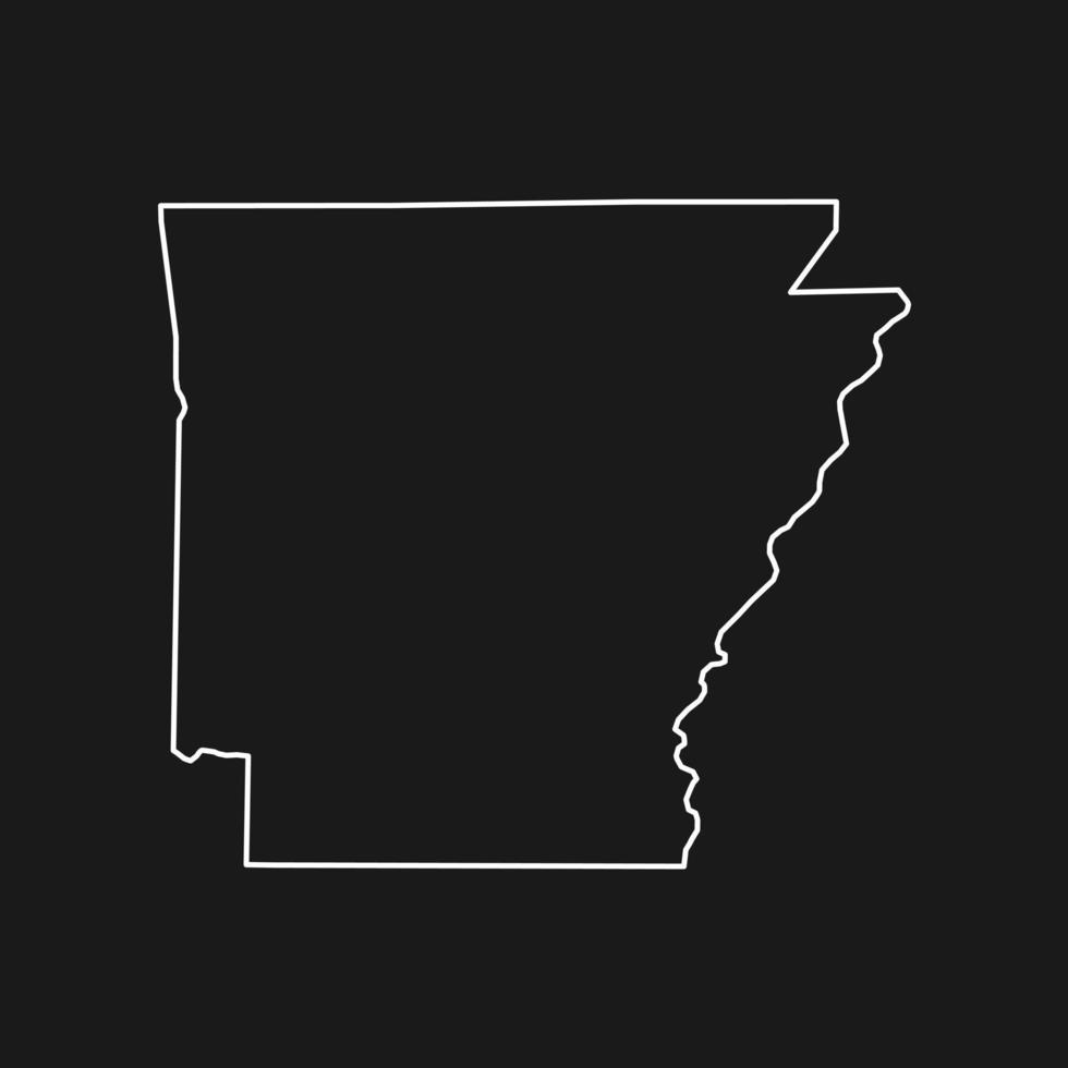 Arkansas map on black background vector