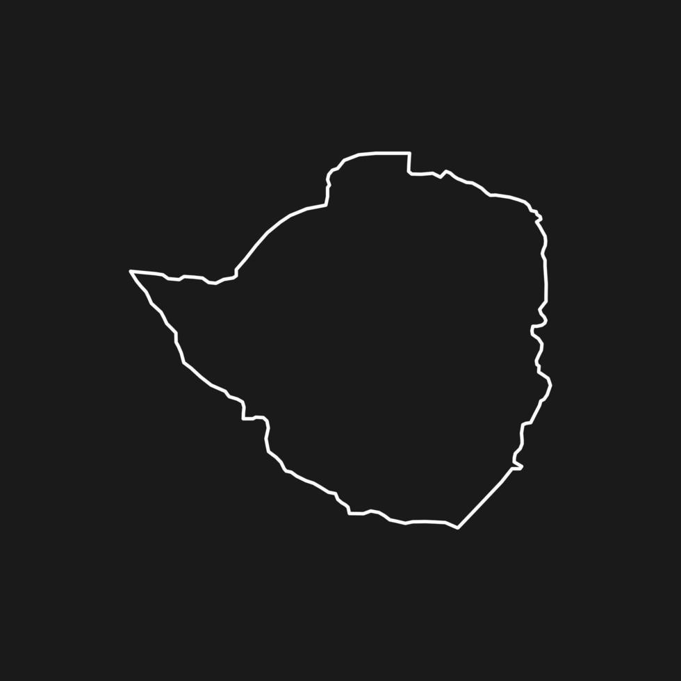 mapa, de, zimbabwe, en, fondo negro vector