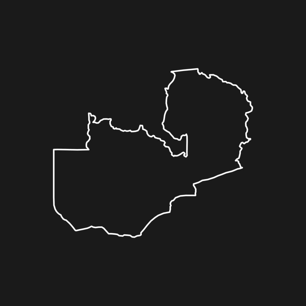 Map of Zambia on Black Background vector