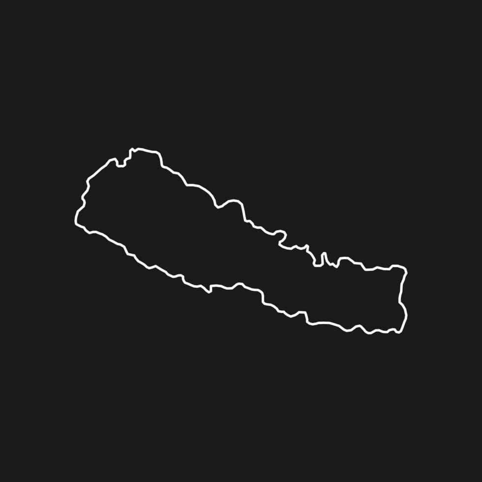 Map of Nepal on Black Background vector