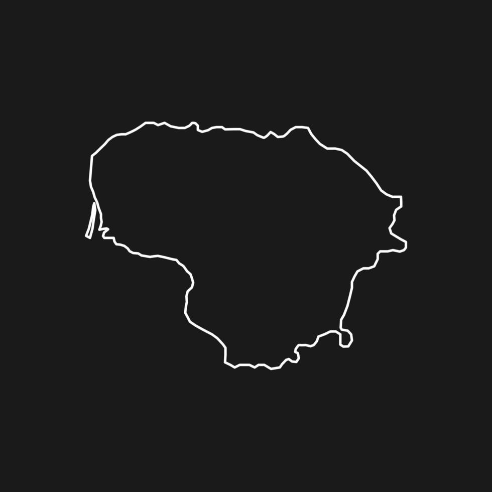 Map of Lithuania on Black Background vector