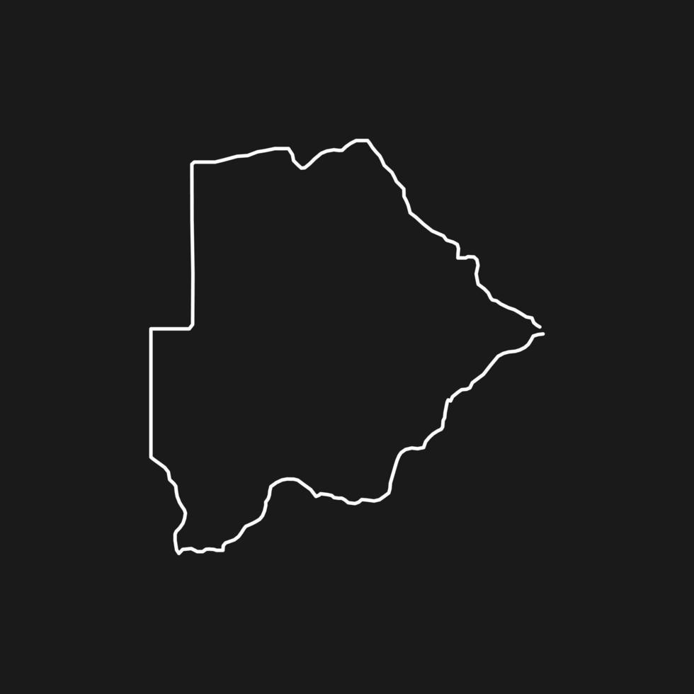 Map of Botswana on Black Background vector