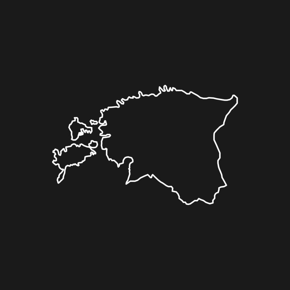 Mapa de Estonia sobre fondo negro vector