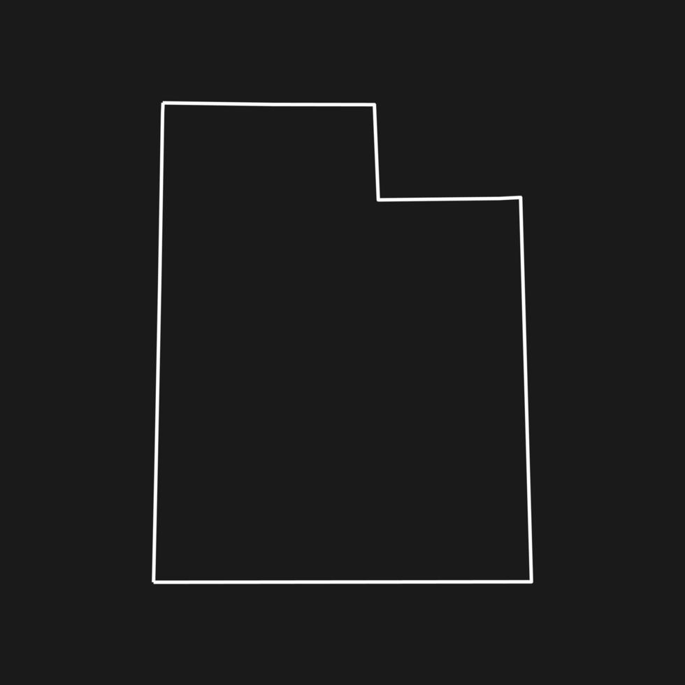 Mapa de Utah sobre fondo negro vector