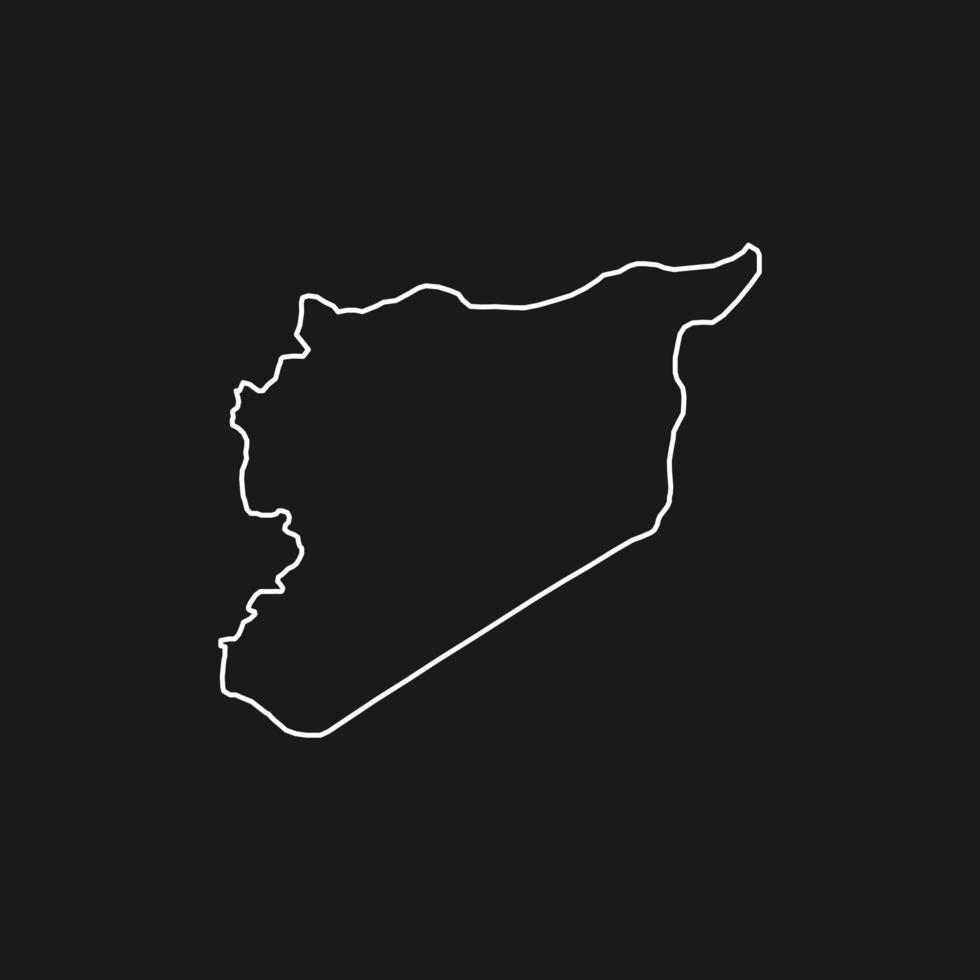 Map of Syria on Black Background vector