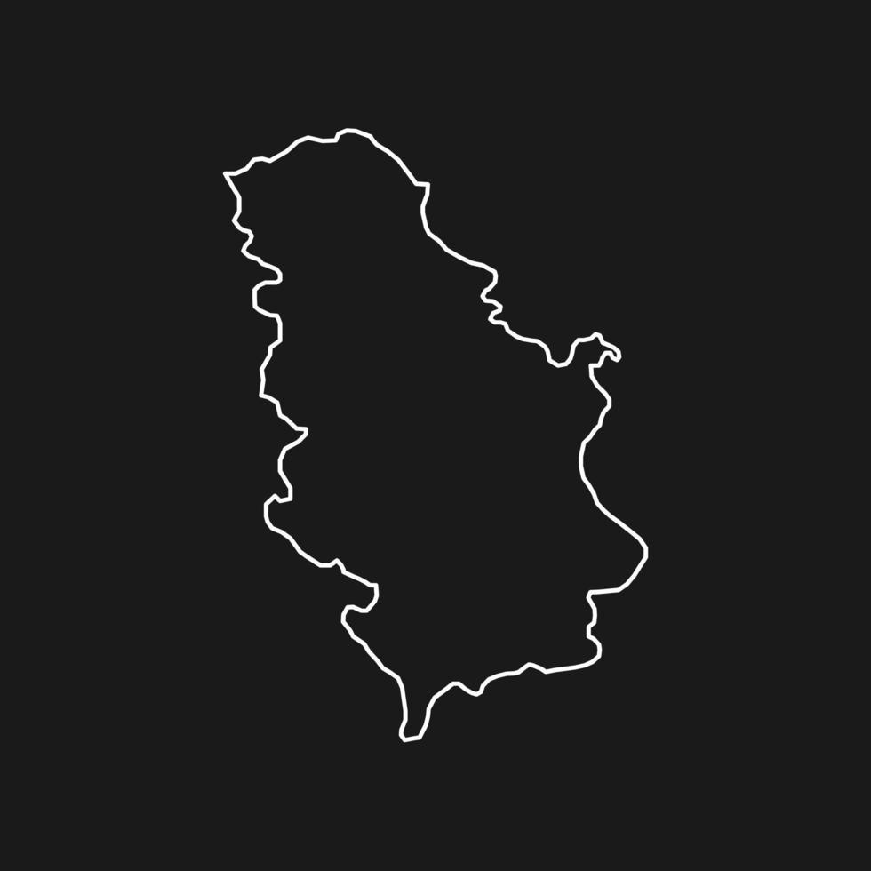 Map of Serbia on Black Background vector