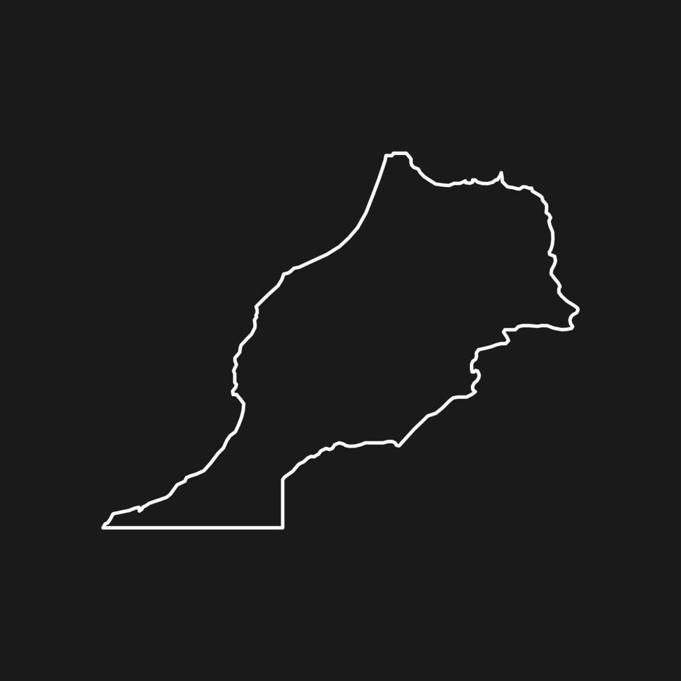 Map of Morocco on Black Background vector