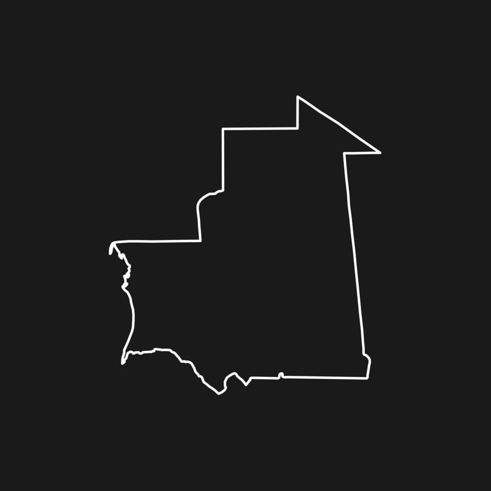 Map of Mauritania on Black Background vector