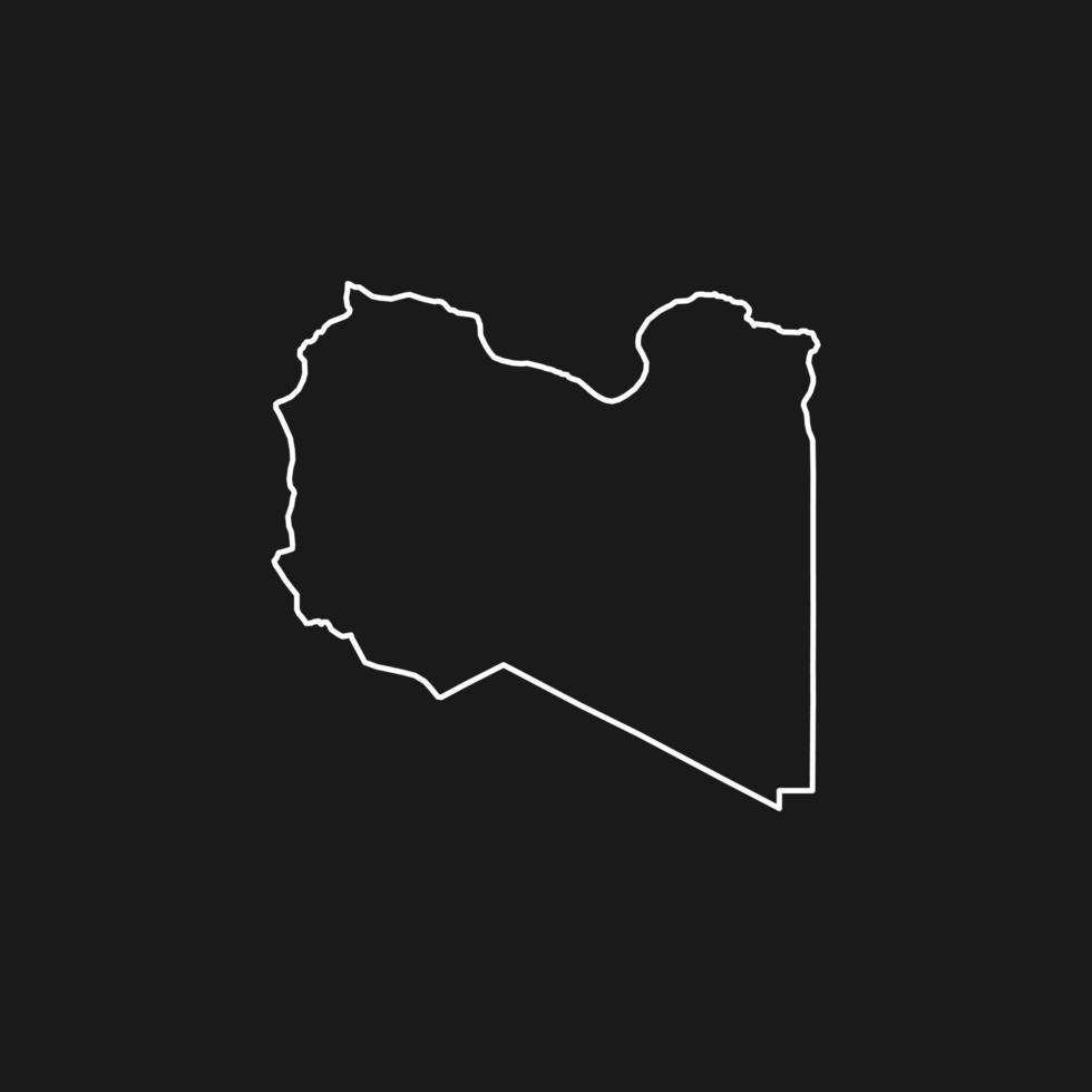 Map of Libya on Black Background vector