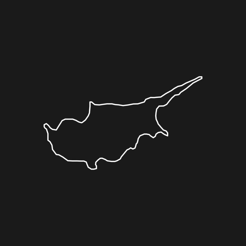 Map of Cyprus on Black Background vector