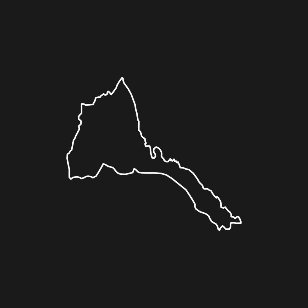 Map of Eritrea on Black Background vector