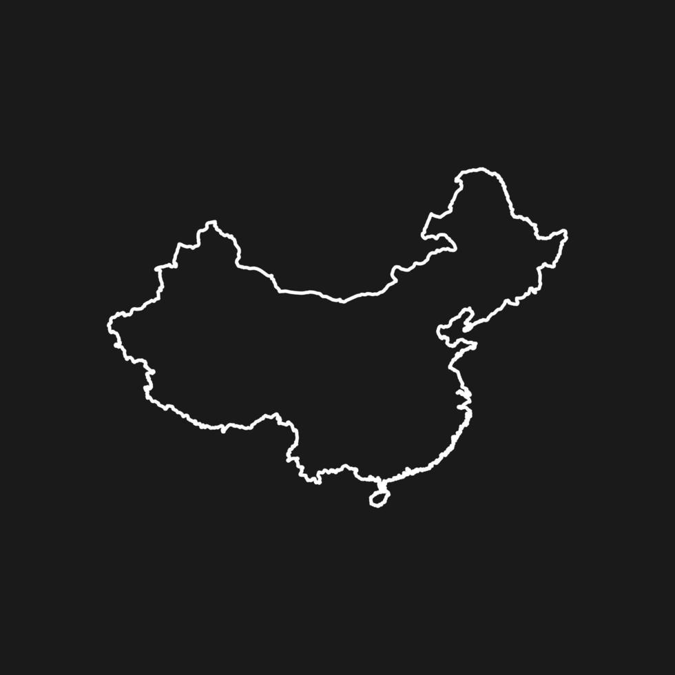 Map of China on Black Background vector