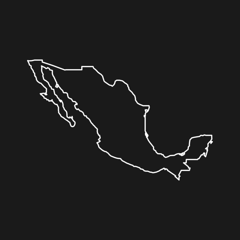 mapa de méxico aislado sobre fondo negro. vector