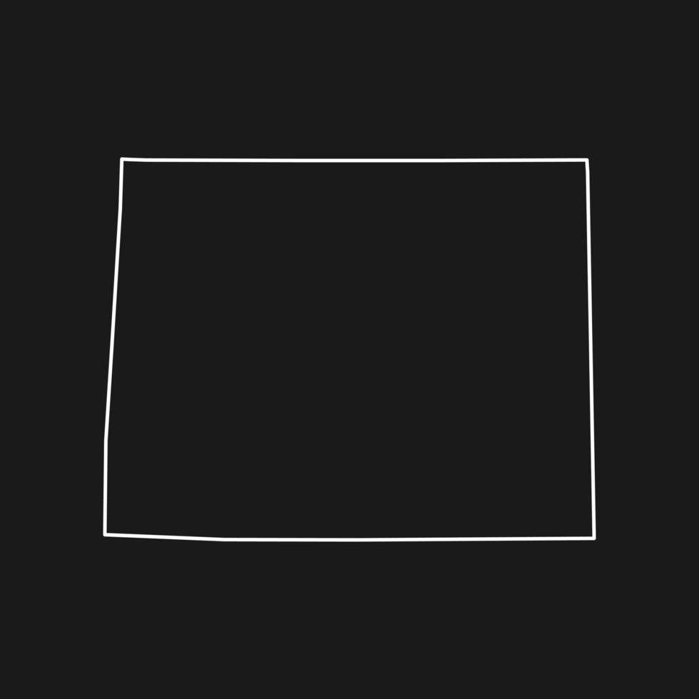 Wyoming map on black background vector