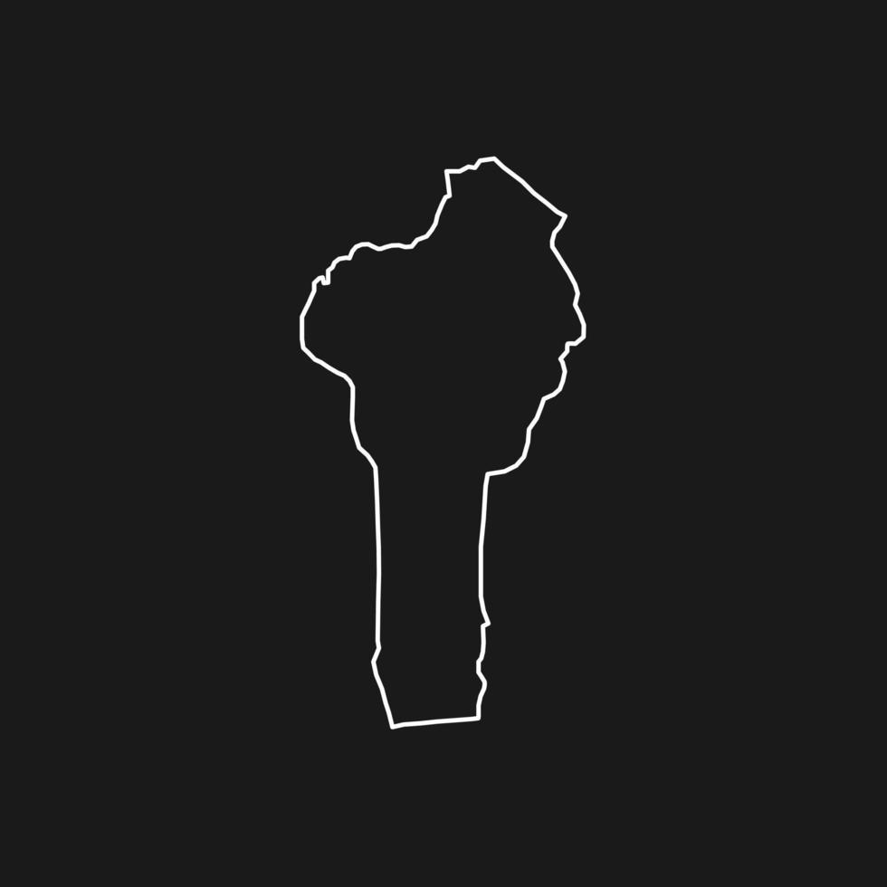 Map of Benin on Black Background vector