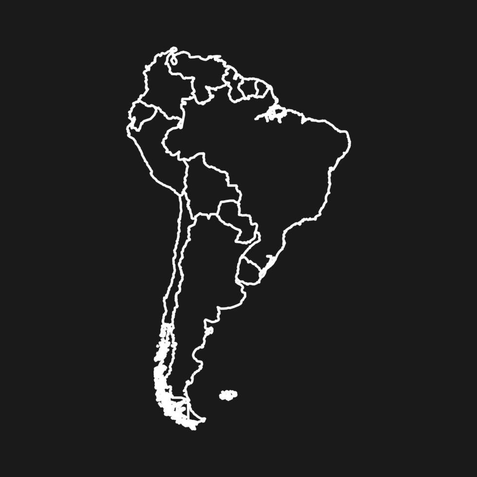 mapa de américa del sur con fronteras vector