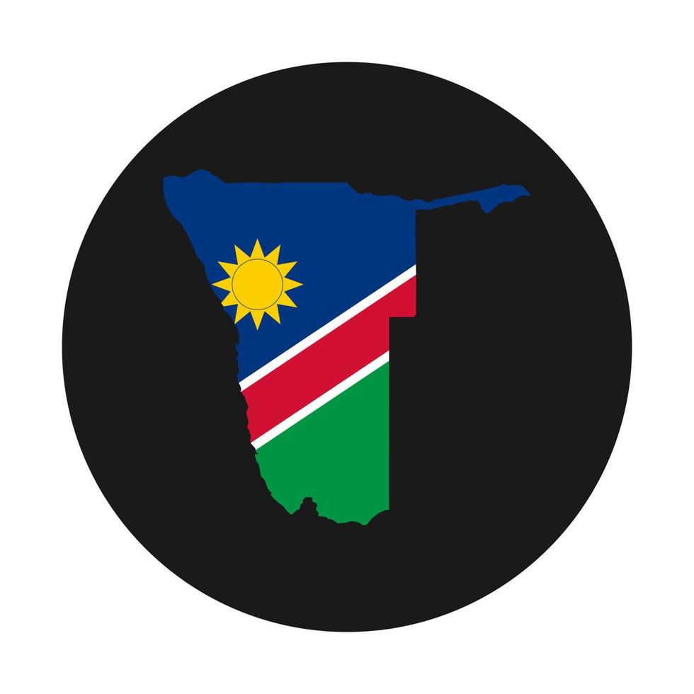 Namibia map silhouette with flag on black background vector