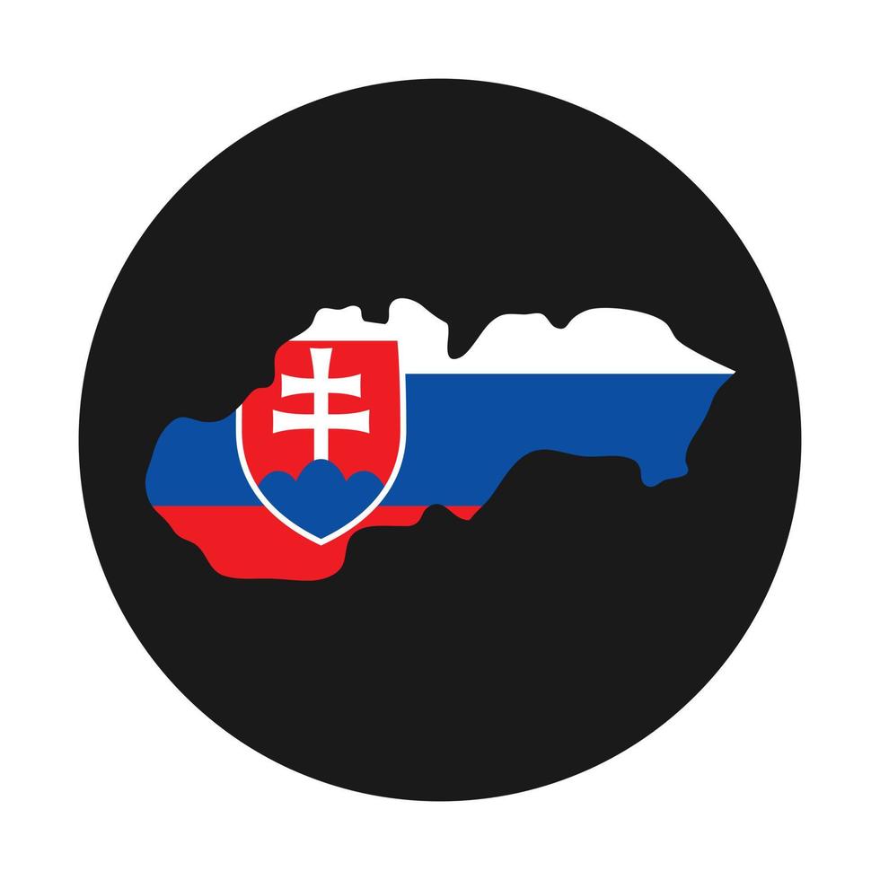 Slovakia map silhouette with flag on black background vector