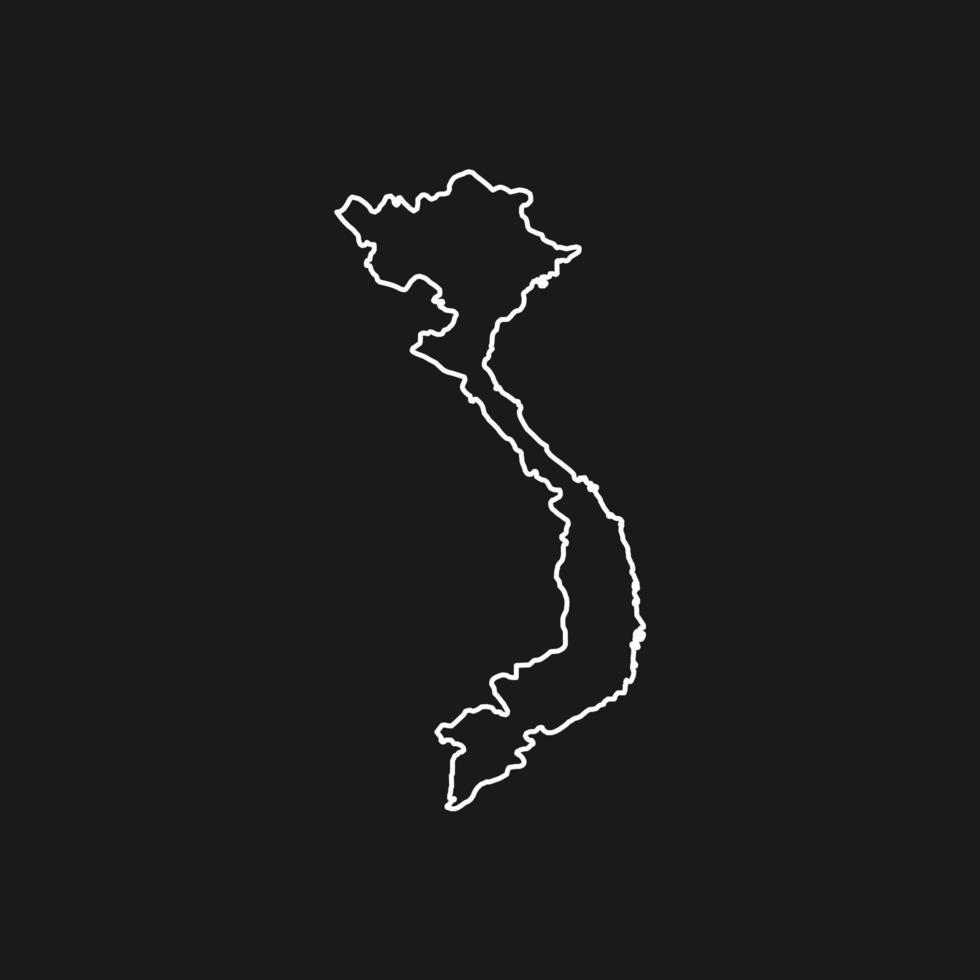 Map of Vietnam on Black Background vector