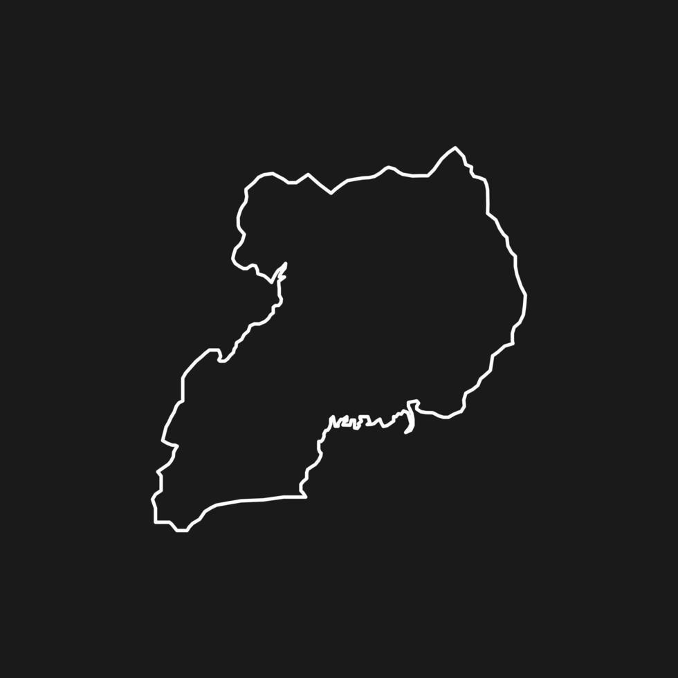 Map of Uganda on Black Background vector