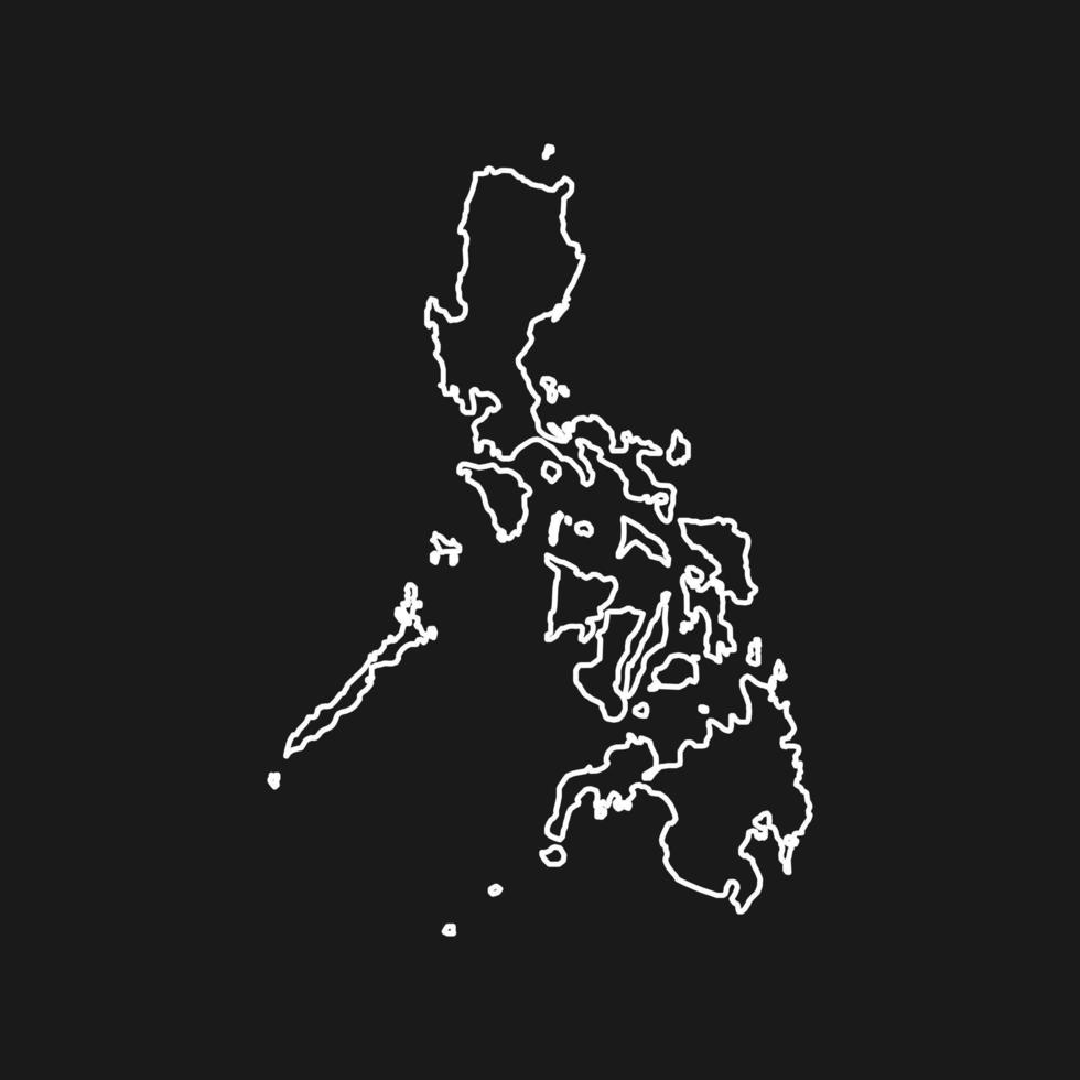 mapa de las islas filipinas sobre fondo negro vector