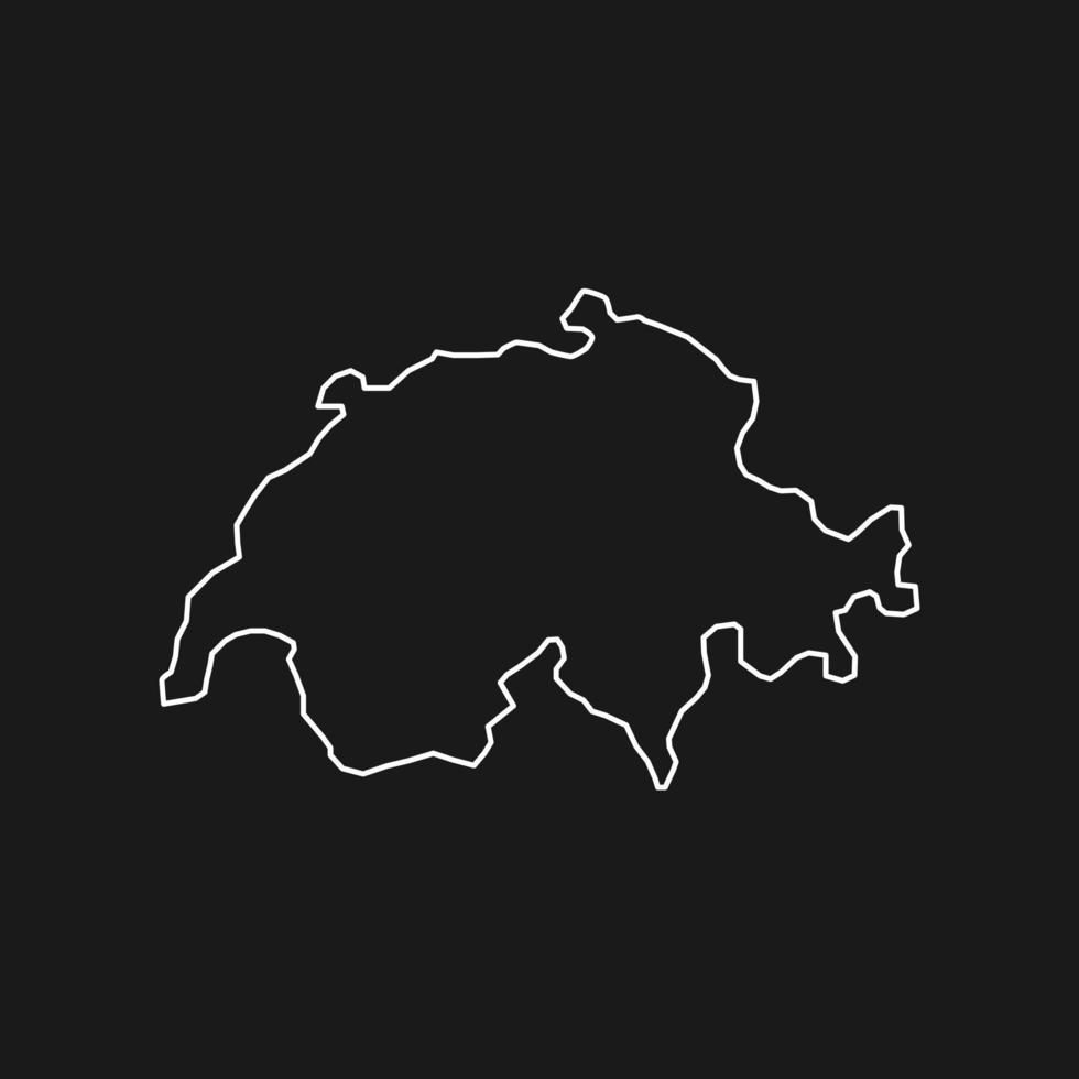 Map of Switzerland on Black Background vector